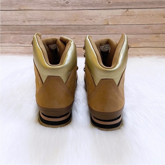 Timberland Women’s Euro Hiker Waterproof Wheat And Gold Boots - Picture 7 of 8